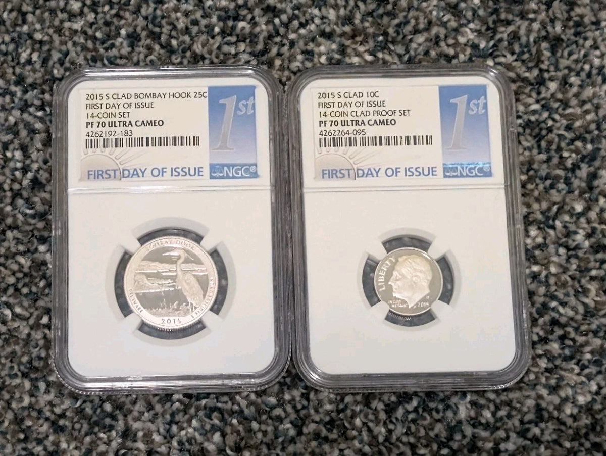 2015 NGC PF 70 ULTRA CAMEO,  Complete 14 COIN CLAD SET, FIRST DAY OF ISSUE!!!