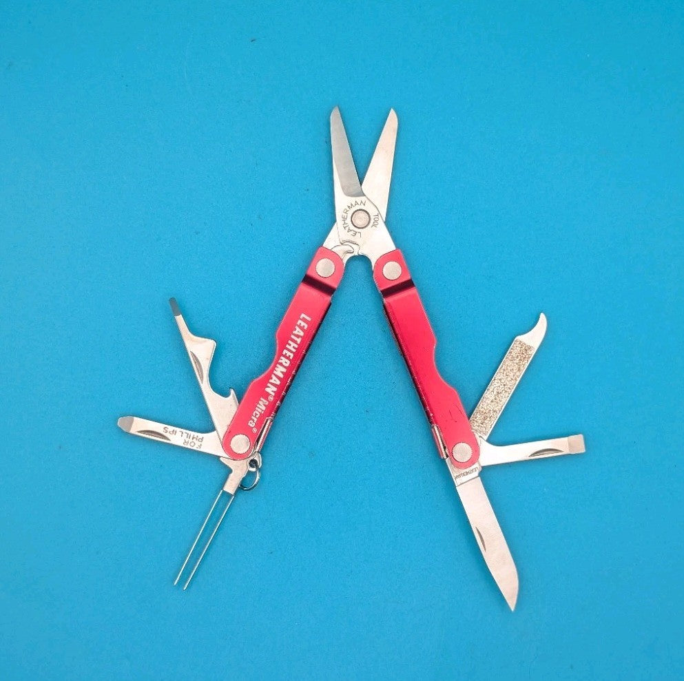Leatherman Micra Multi-Tool, Knife, Scissors, Key Ring, Red!
