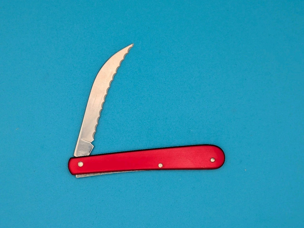 Victorinox Baker Solo Wavy Blade Red Alox Handle Swiss Army Knife! 91mm