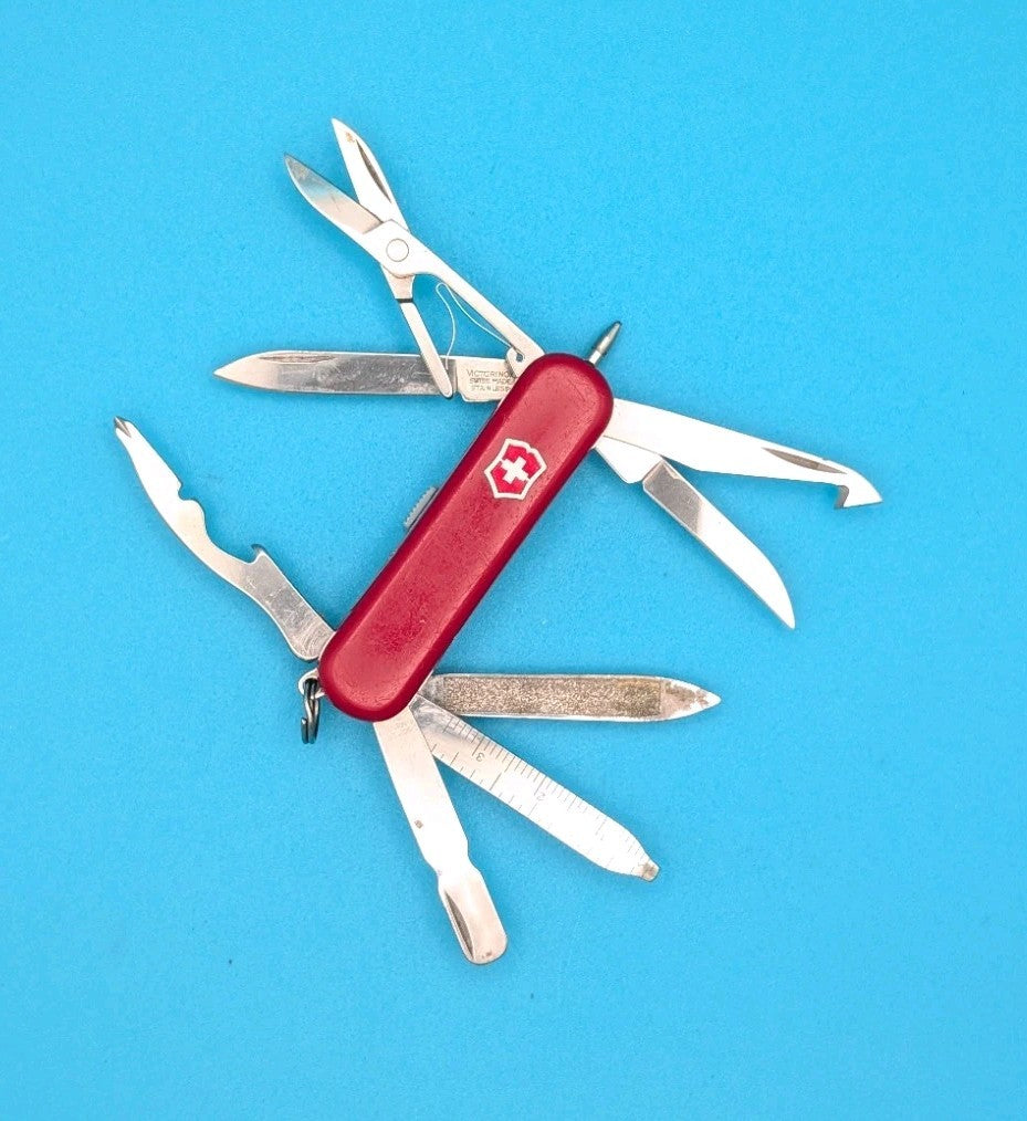 Victorinox Red Midnite Minichamp Red LED + Pen Swiss Army Knife Multi Tool!