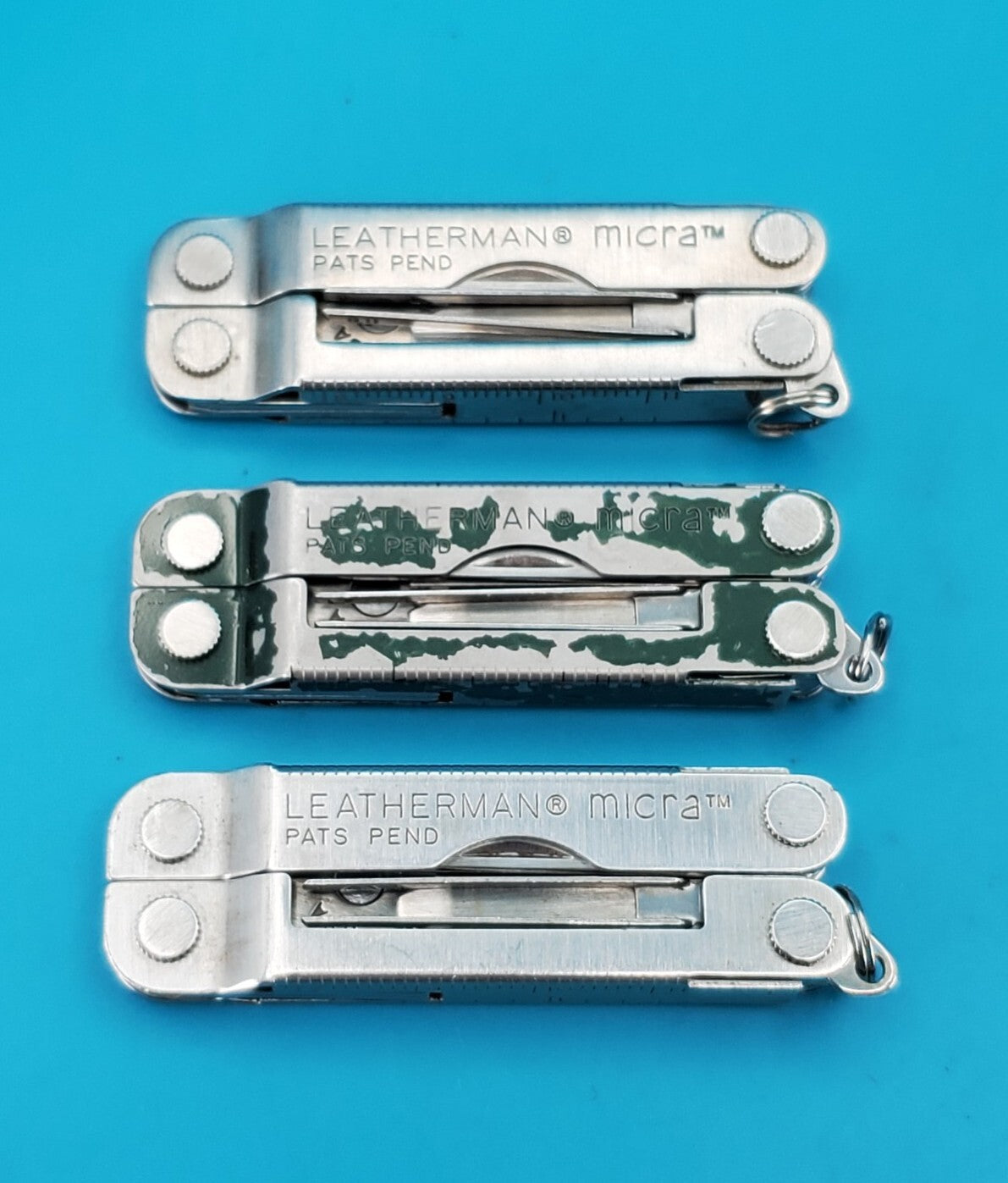 Leatherman Micra Multi-Tool Knife Scissors Key Ring Stainless Steel! LOT OF 3!