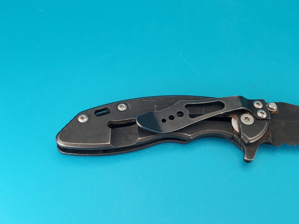 Gerber Torch I Frame Lock Plain Edge Blade Folding Pocket Knife! Black!