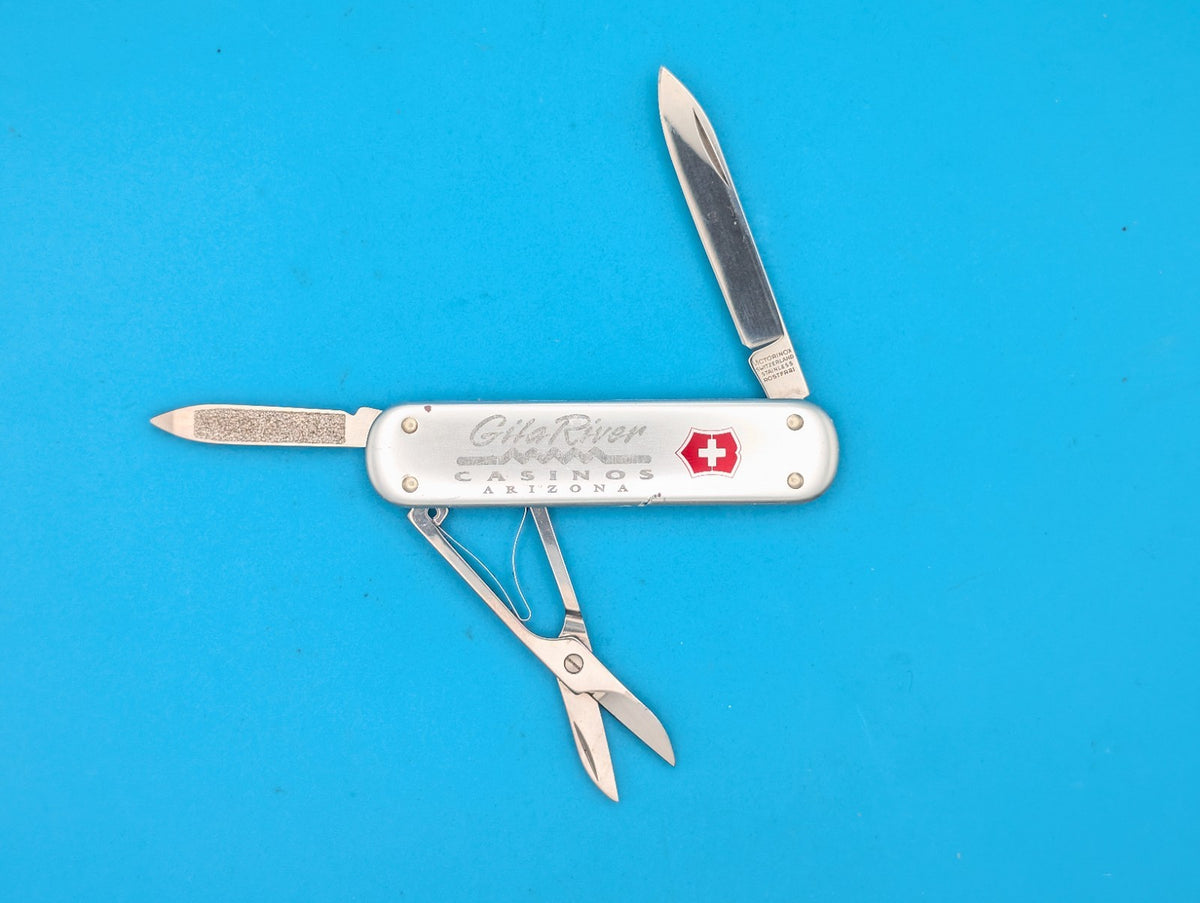 Victorinox Money Clip Silver Alox Swiss Army Knife Multi Tool! GILA RIVER CASINO