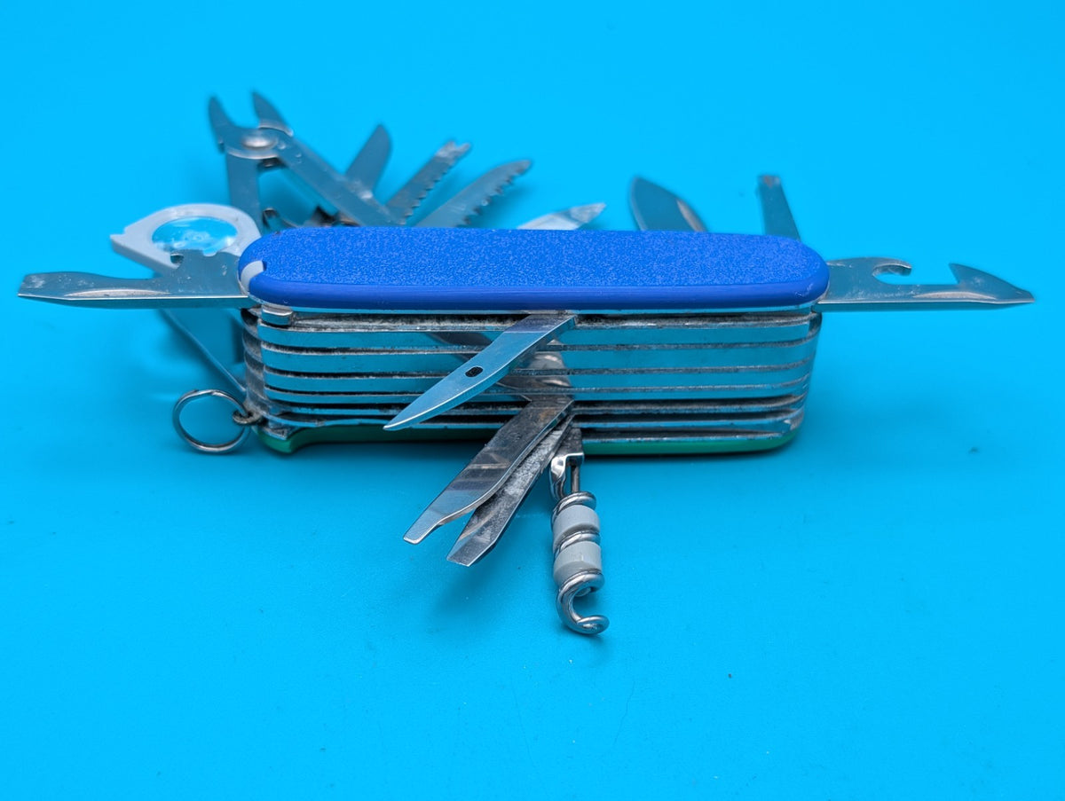 Custom Victorinox SwissChamp Blue & Green Swiss Army Knife Multi-Tool!