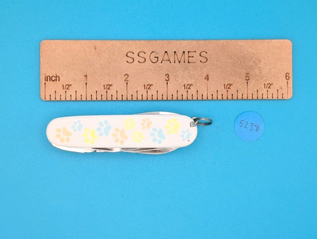 CUSTOM VICTORINOX DELUXE TINKER GLOW IN THE DARK PAW PRINTS SWISS ARMY KNIFE!