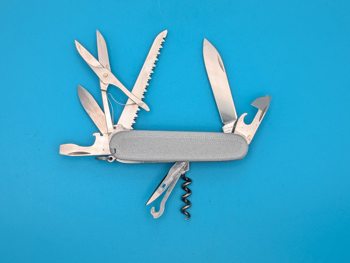 Custom Victorinox Huntsman Silver & Purple Swiss Army Knife Multi Tool!