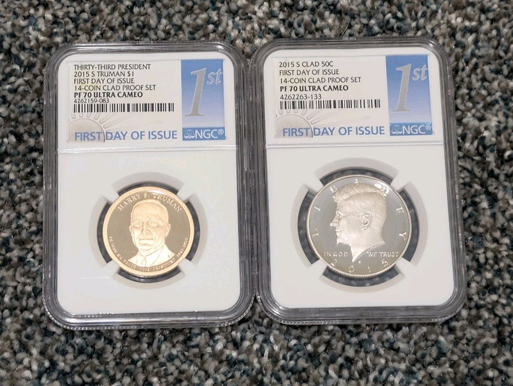 2015 NGC PF 70 ULTRA CAMEO,  Complete 14 COIN CLAD SET, FIRST DAY OF ISSUE!!!
