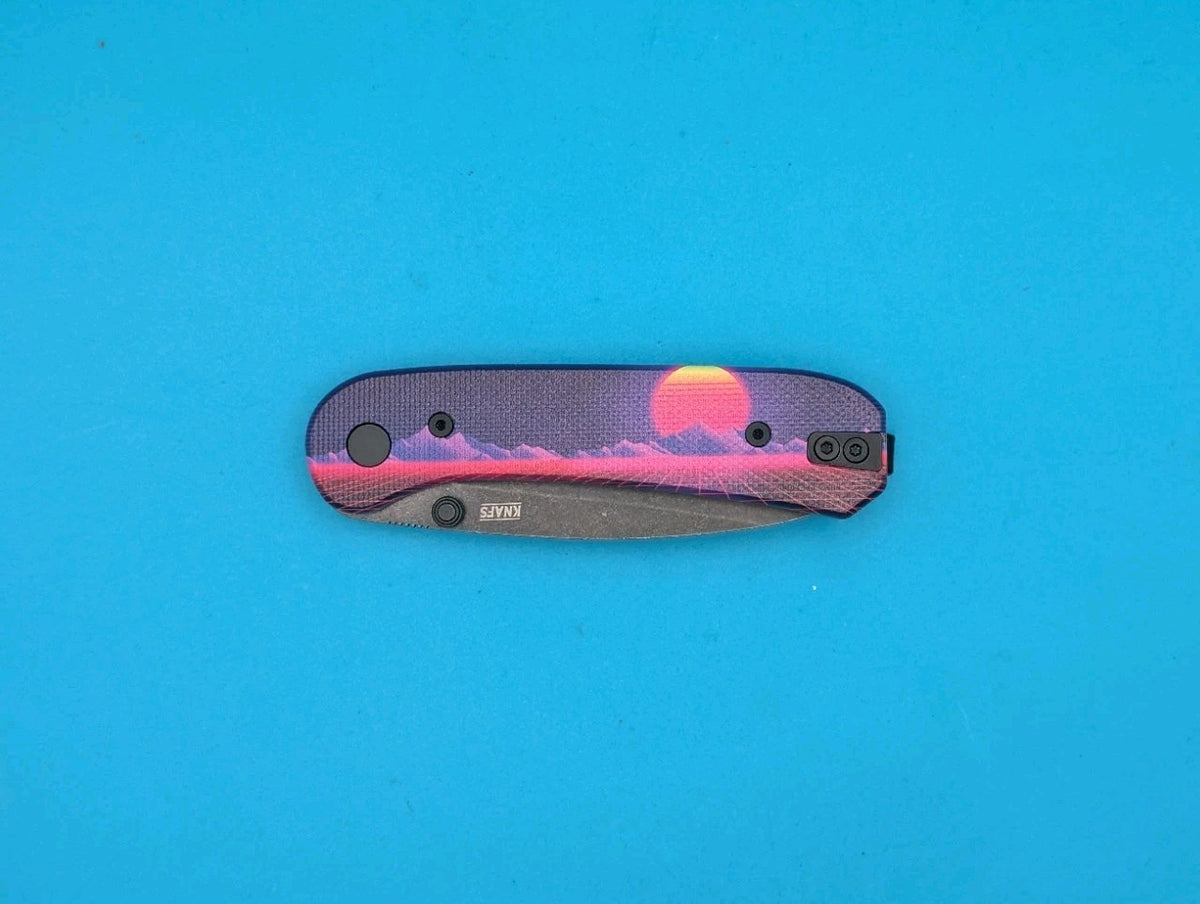 Knafs Limited Edition Lander -Mountain Sunrise - Liner Lock Plain Edge D2