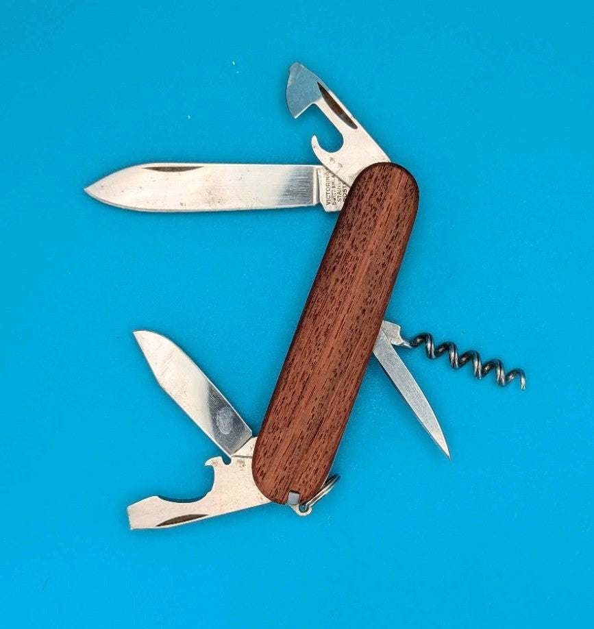 Vintage Victoria Victorinox Spartan Swiss Army Knife Multi Tool! Wood Scales!