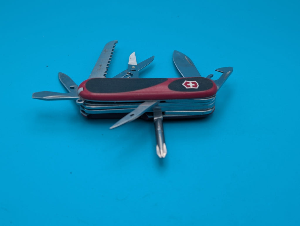 Victorinox Delemont EVOGRIP 18 Red & Black Swiss Army Knife Multi Tool!