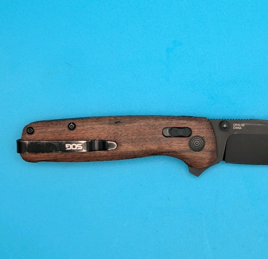 Sog Terminus XR 2.95" D2 Steel Blade Folding Knife! Wood Handle!