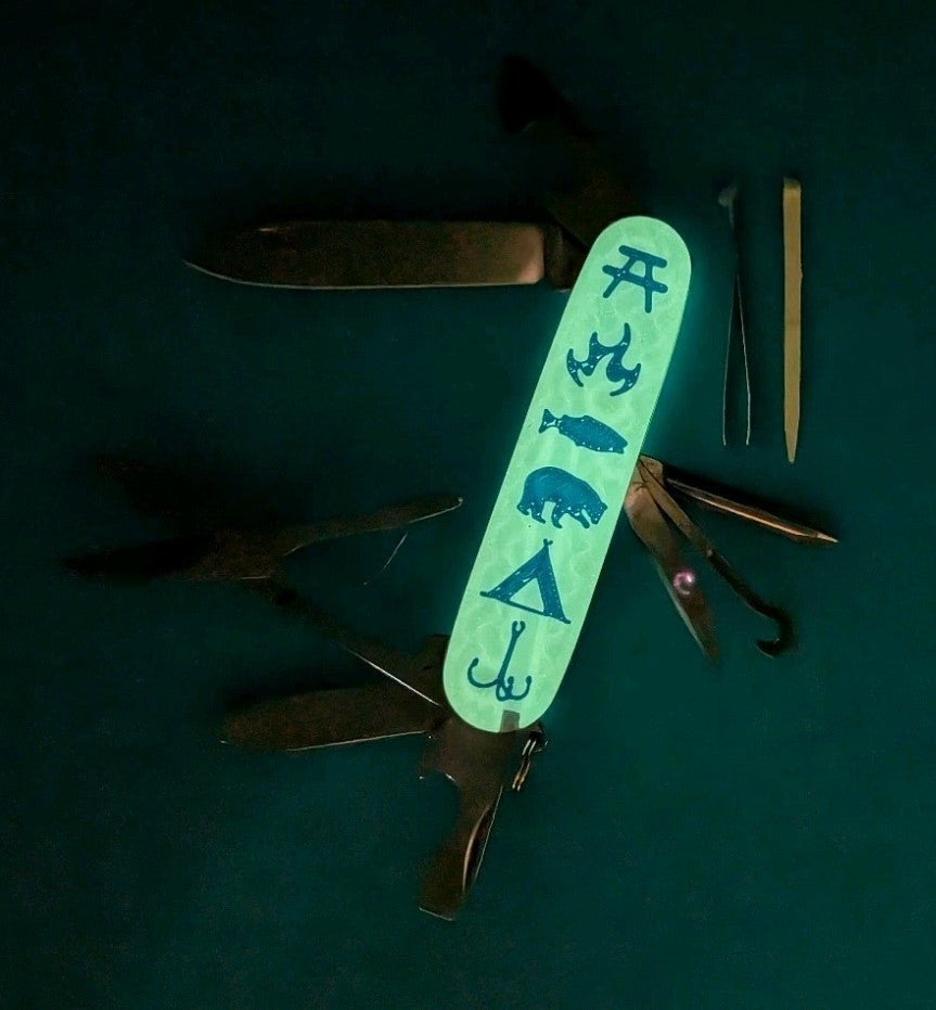 Custom Victorinox Super Tinker Glow in the Dark Swiss Army Knife Multi Tool!