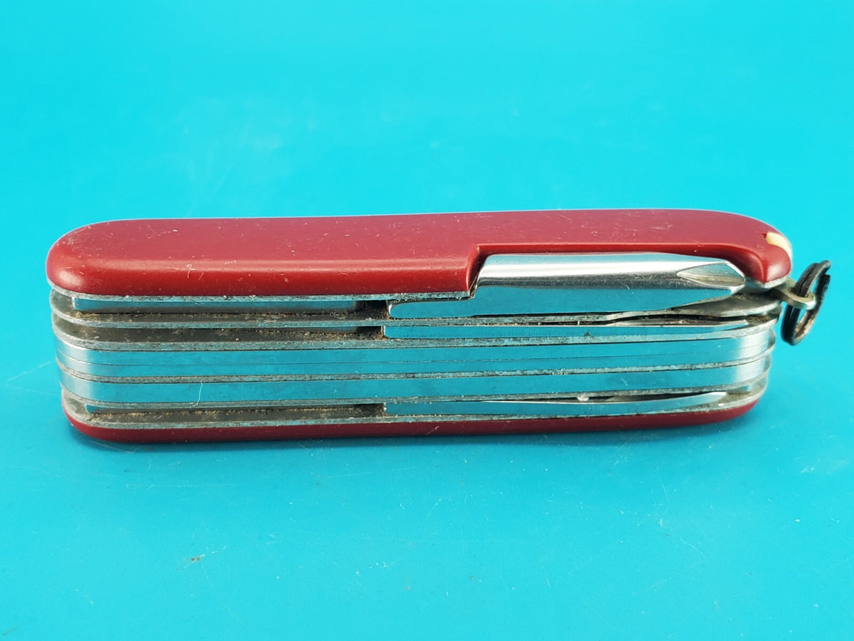 Vintage Victorinox Red Fisherman Plus Swiss Army Knife Multi Tool! RARE!