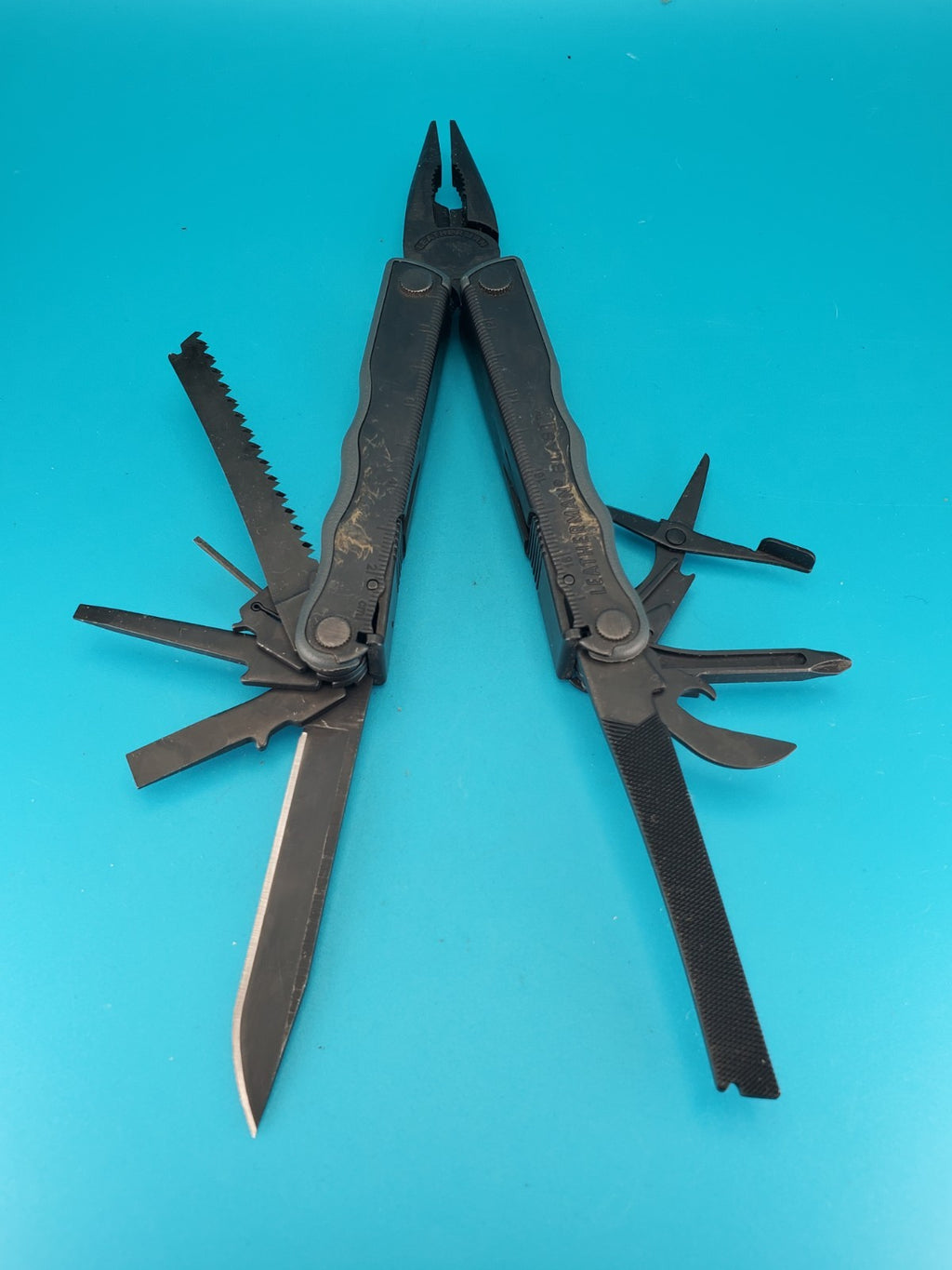 Leatherman BLAST Multi-Tool , Retired Multitool w/ Knife Pliers! BLACK OXIDE!