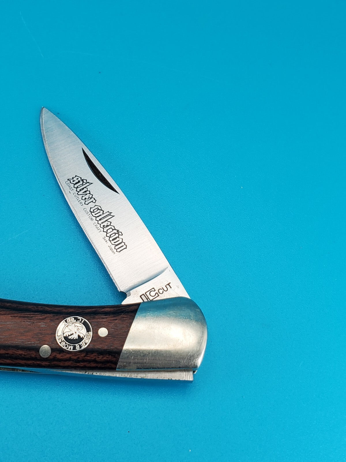 Vintage IC Cut Silver Moose Silver Collection Lockback Knife! Japan!