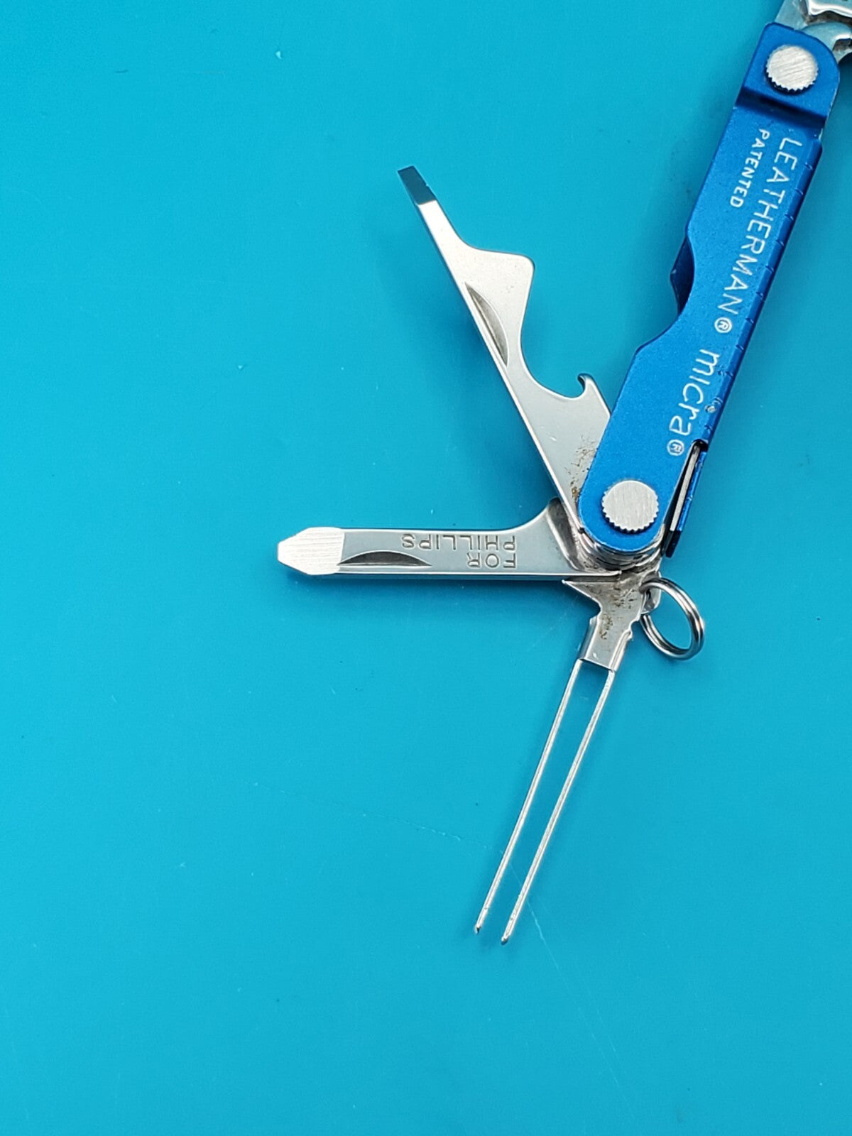 Leatherman Micra Multi-Tool, Knife, Scissors, Key Ring, Blue