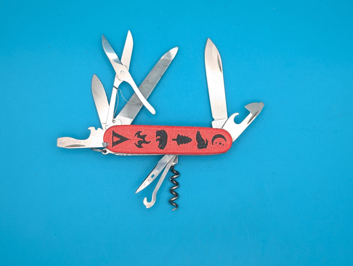 Red Victorinox Swiss Army Mountaineer Knife Multi Tool! Custom Scales!