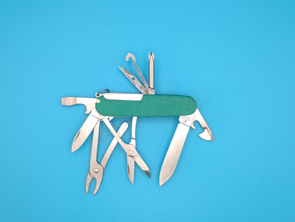 CUSTOM VICTORINOX DELUXE TINKER GREEN & BLACK SWISS ARMY KNIFE MULTI TOOL!
