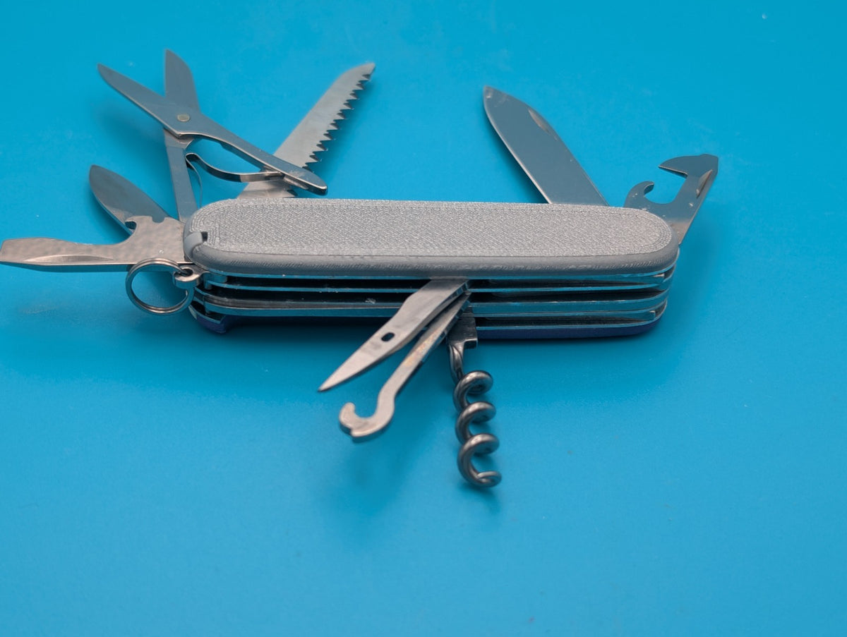 Custom Victorinox Huntsman Silver & Purple Swiss Army Knife Multi Tool!
