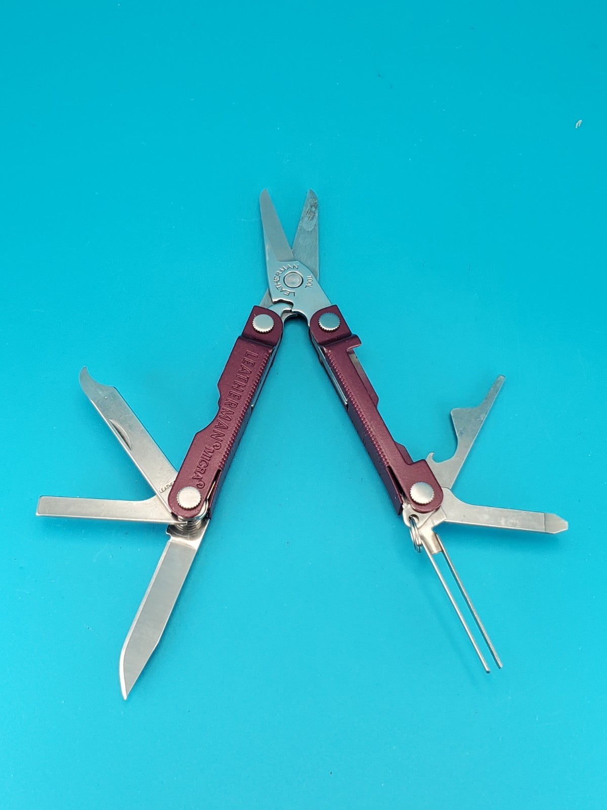 Leatherman Micra Multi-Tool, Knife, Scissors, Key Ring, Cherry Red!