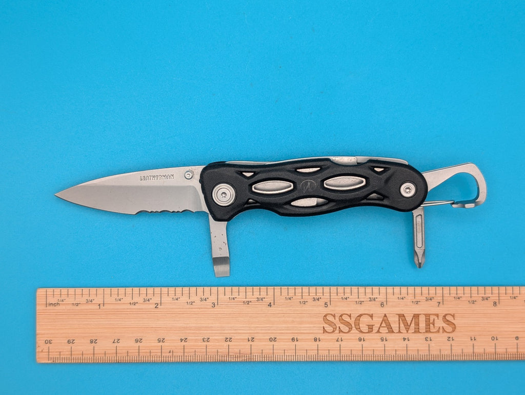 Retired Leatherman E303 Knife Screwdriver Multi-Tool w/Carabiner!