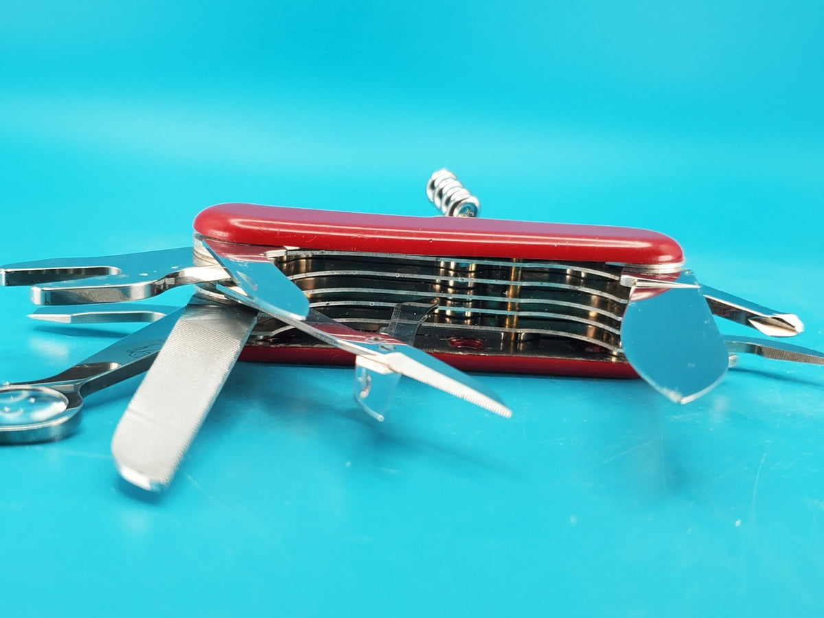 Vintage Wenger Motorist Red Swiss Army Knife Multi Tool!