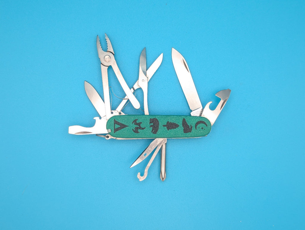 CUSTOM VICTORINOX DELUXE TINKER GREEN & BLACK SWISS ARMY KNIFE MULTI TOOL!