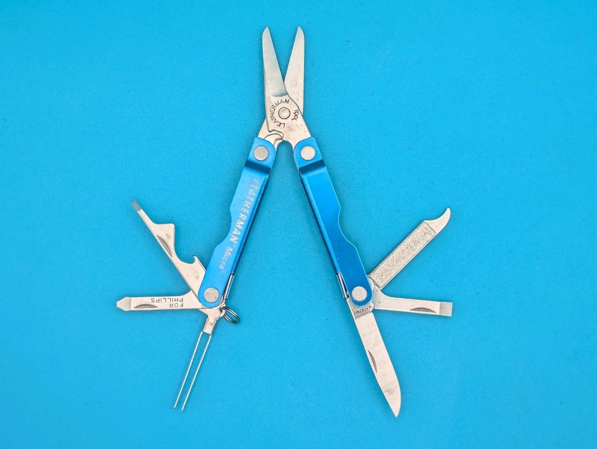 Leatherman Micra Multi-Tool, Knife, Scissors, Key Ring, Blue!