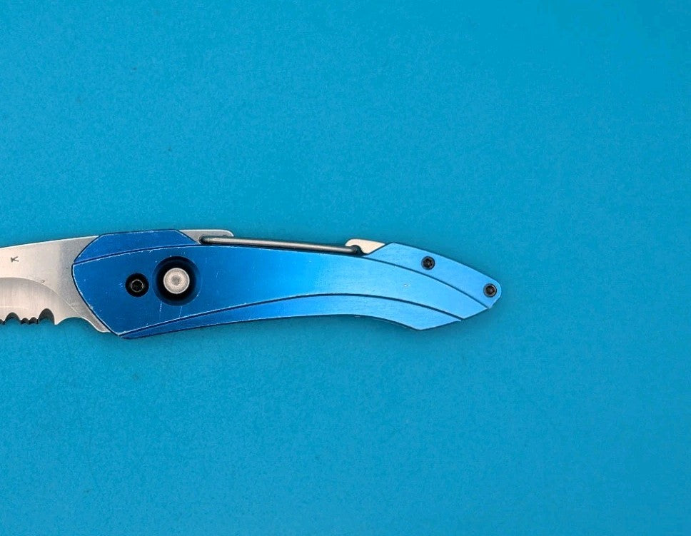 Buck USA 436 Short Revolution Blue Carabiner Folding Knife  - Discontinued