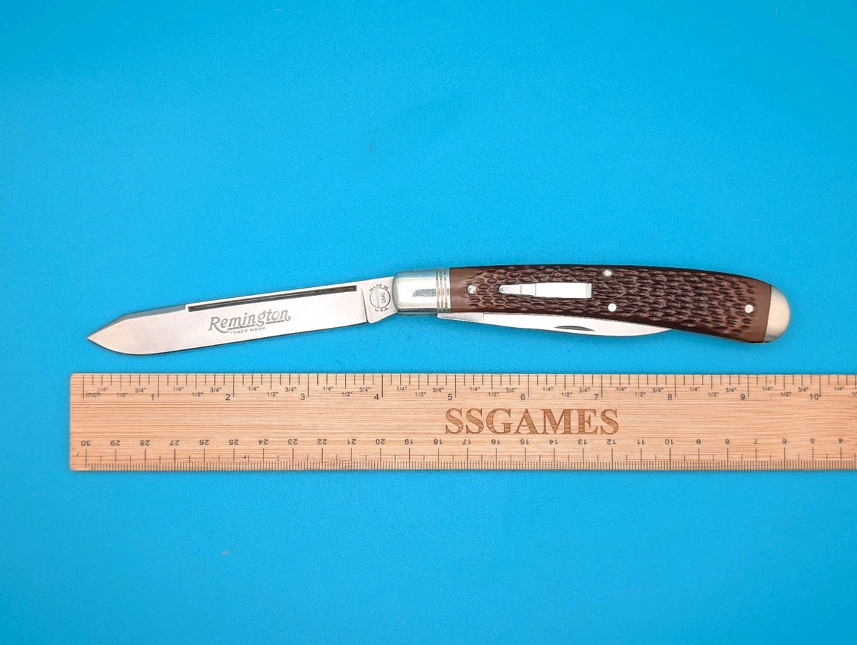 Remington R1273 Folding Blade Knife 9.5" X 5.25" Master Guide 1995 Bullet USA