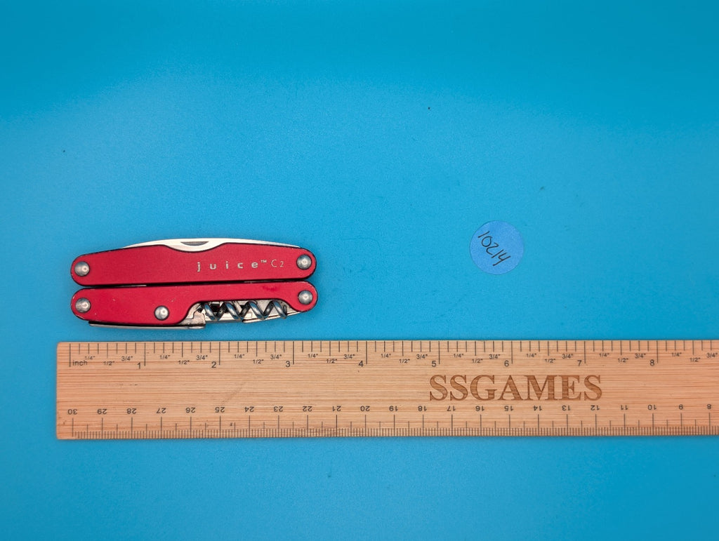 Leatherman Juice C2 Red Multi Tool! RETIRED! *WORN/LOOSE CORKSCREW*