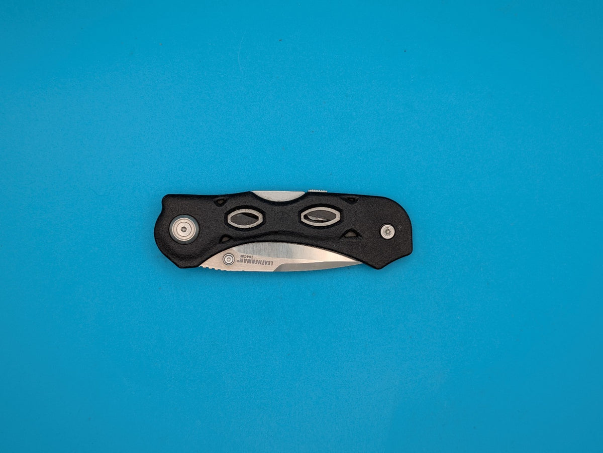 Leatherman K500X Black Lockback Plain Edge Folding Pocket Knife! RARE!