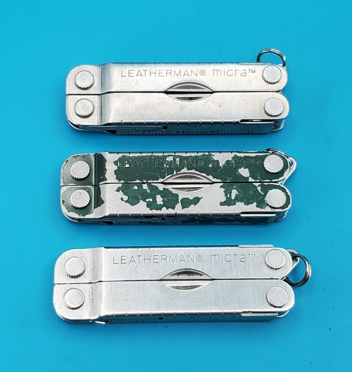 Leatherman Micra Multi-Tool Knife Scissors Key Ring Stainless Steel! LOT OF 3!