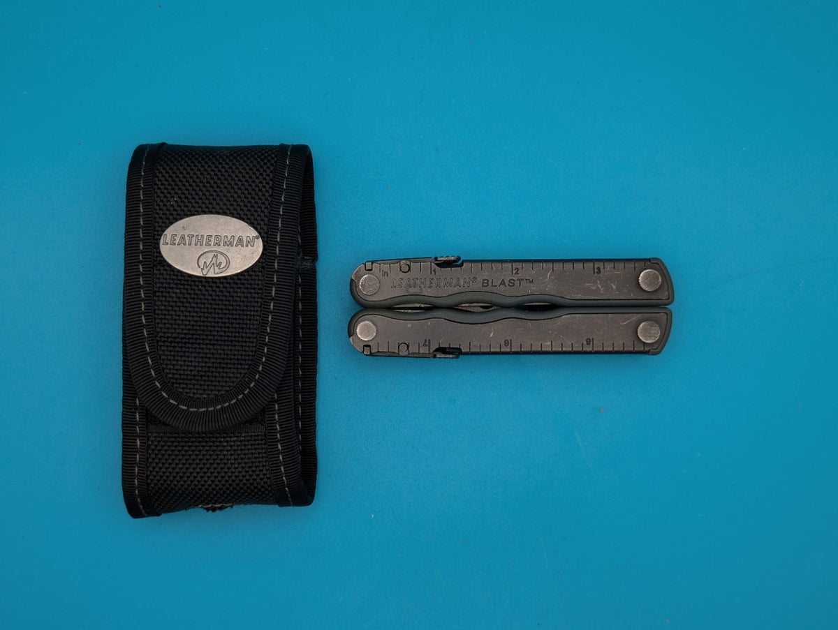 Leatherman BLAST Multi-Tool , Retired Multitool w/ Knife Pliers! BLACK OXIDE!