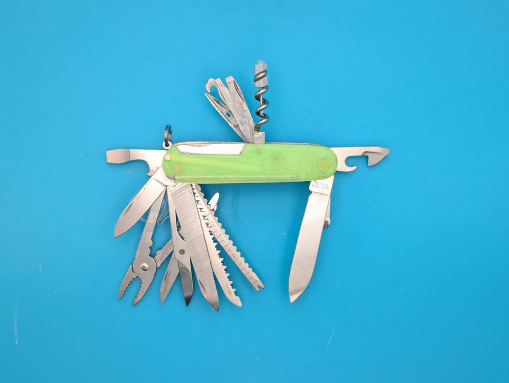 Custom Victorinox SwissChamp Blue & Green Glow in the Dark Knife Multi-Tool!