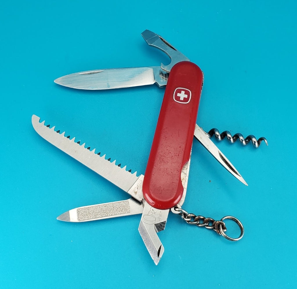Vintage Wenger 1.13.51 Swiss Army Knife Multi Tool! Red! With Dog Can Leg Opener