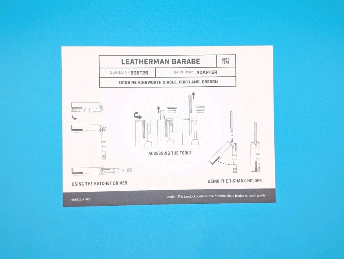 Leatherman Garage Batch #009 Adapter Limited Edition -  BRAND NEW!