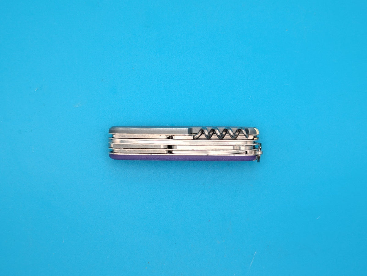 Custom Victorinox Huntsman Silver & Purple Swiss Army Knife Multi Tool!