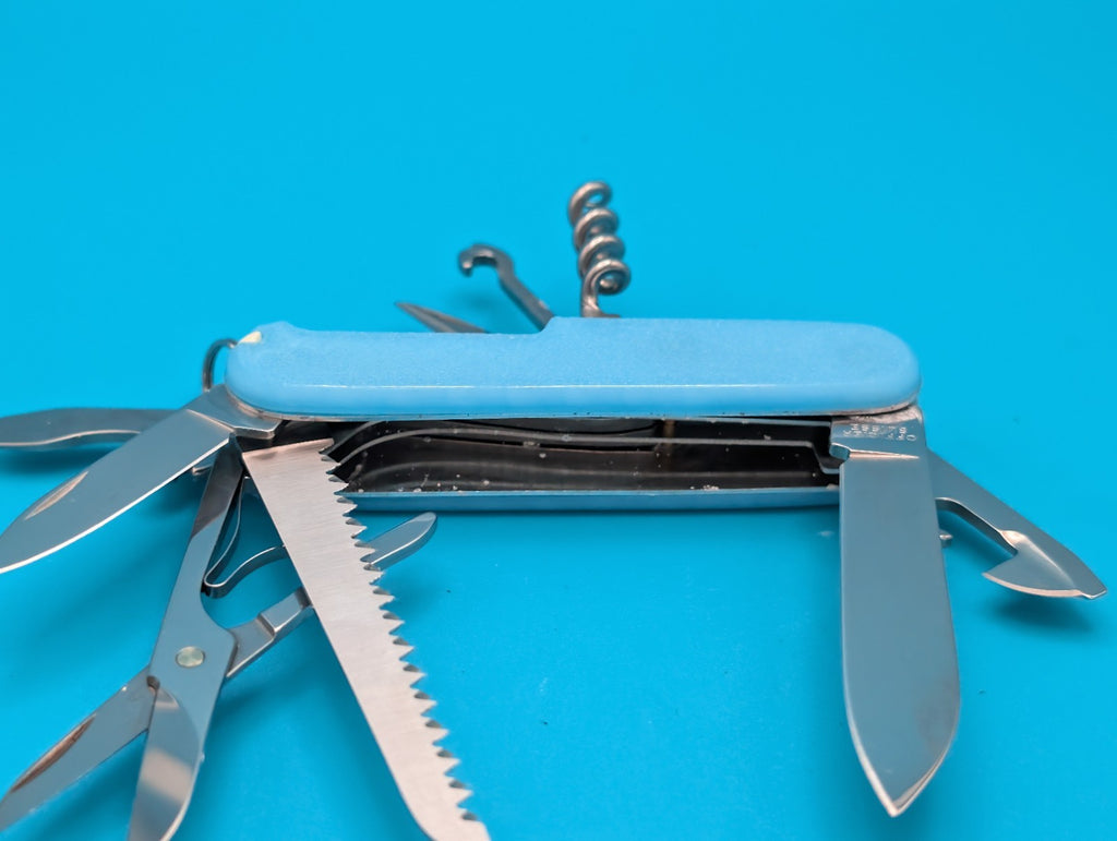 Custom Victorinox Huntsman Blue Glow in the Dark Swiss Army Knife Multi Tool!