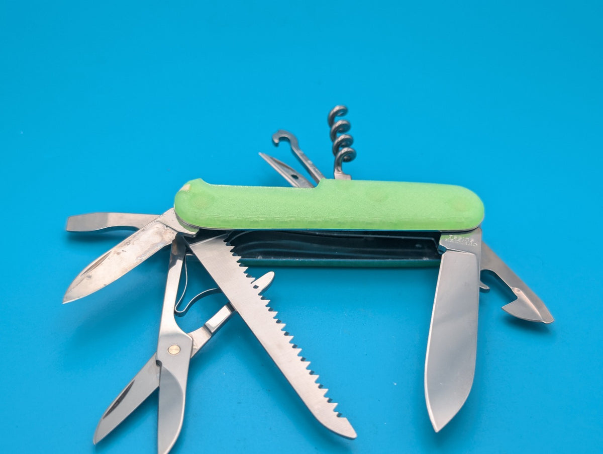 Custom Victorinox Huntsman Firefly Green Glow in the Dark Swiss Army Knife! 91mm
