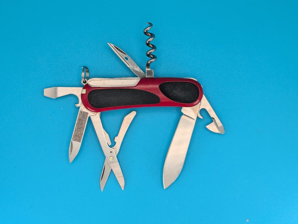 Victorinox Delemont EVOGRIP 14 Red & Black Swiss Army Knife Multi Tool!