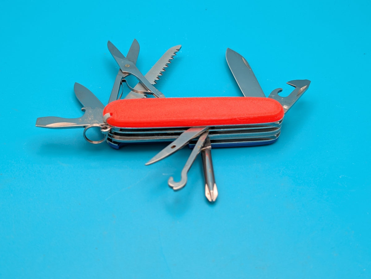 Custom Victorinox Fieldmaster Red & Blue Swiss Army Knife Multi Tool!