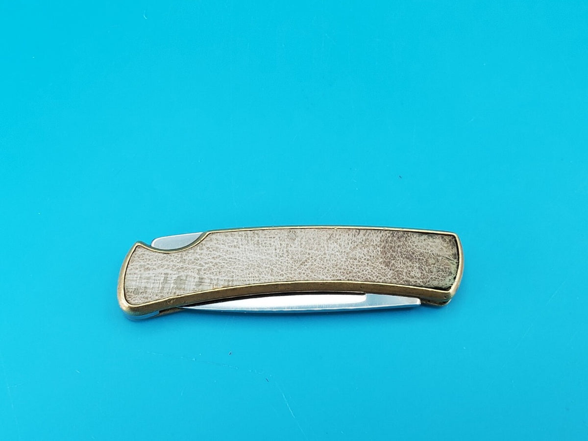 Vintage Buck 529A Buckskin Plain Edge Folding Pocket Knife! 1988