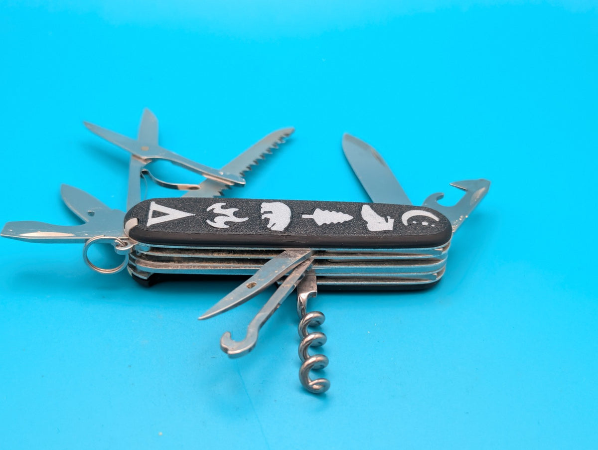 Custom Victorinox Huntsman Black & White Swiss Army Knife Multi Tool!