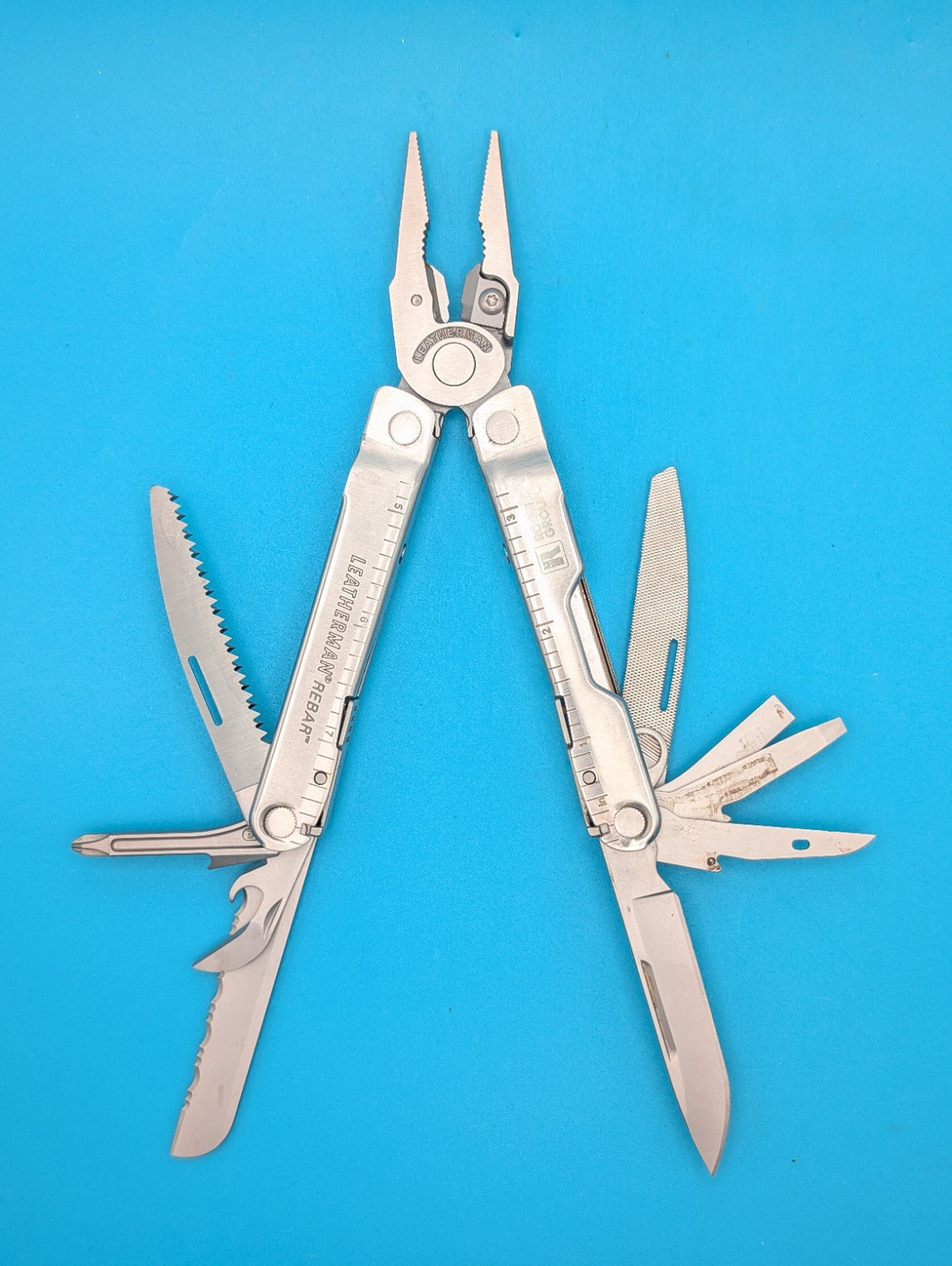 Leatherman Rebar Multi-Tool, Stainless with Sheath, Rogers Group