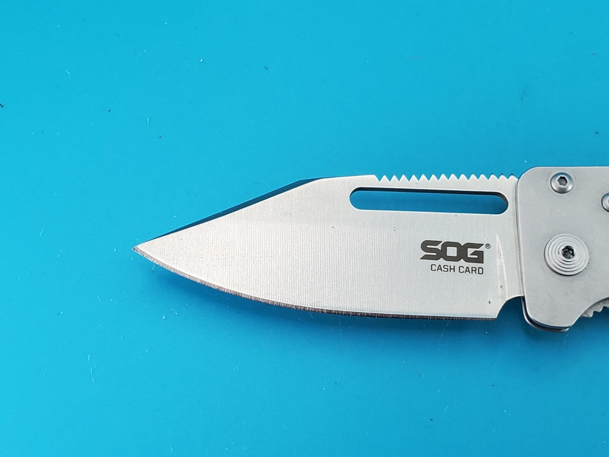 SOG Cash Card Frame Lock Knife Stainless Steel Money Clip!