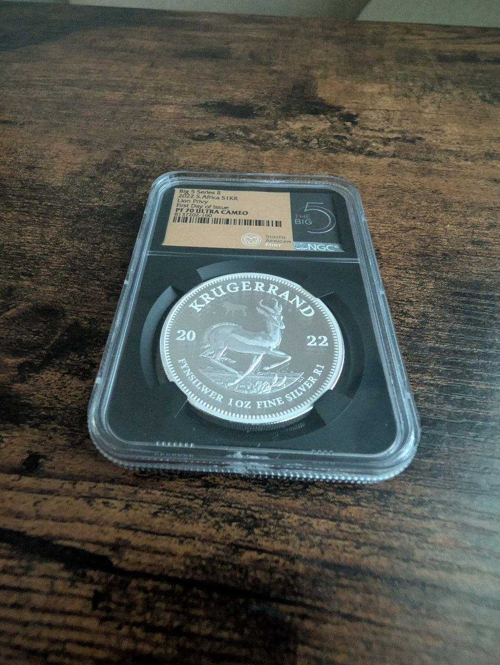 2022 South Africa 1oz Silver Krugerrand Lion Privy Mark Proof NGC PF70