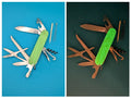 Custom Victorinox Huntsman Firefly Green Glow in the Dark Swiss Army Knife! 91mm