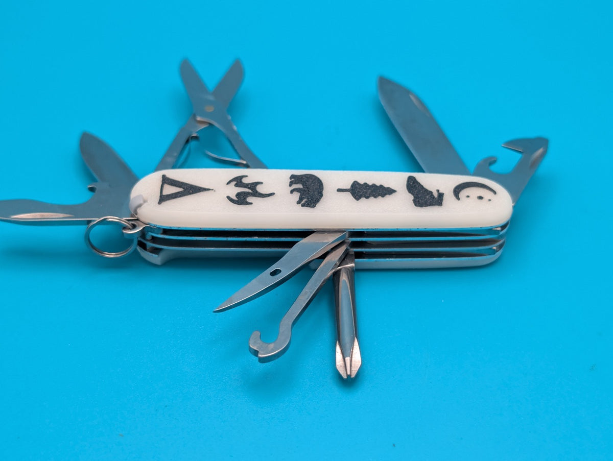 Custom Victorinox Super Tinker Glow in the Dark Swiss Army Knife Multi Tool!