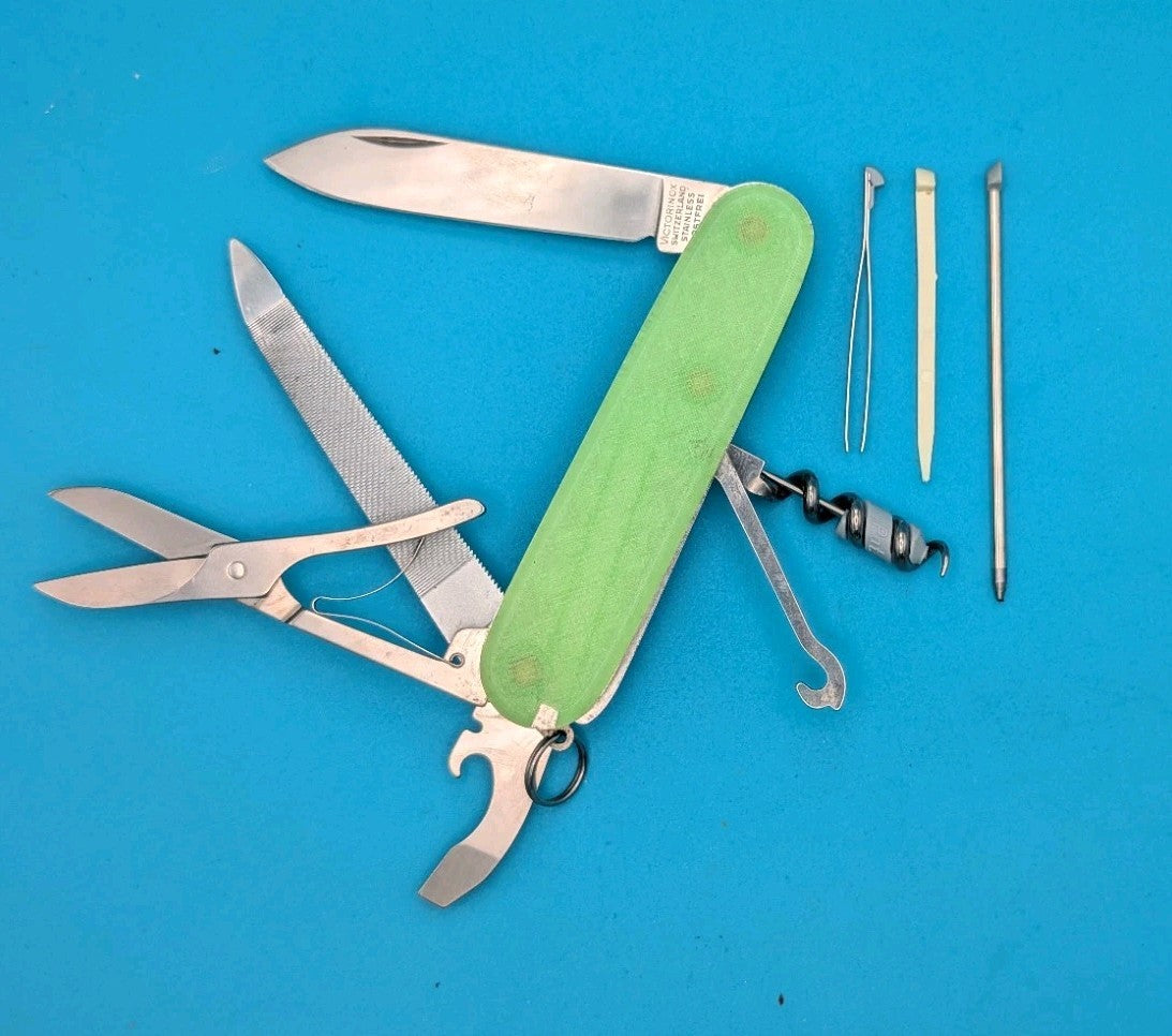 Custom Victorinox Trail Guide Swiss Army Knife! Firefly Green Glowing Scales!